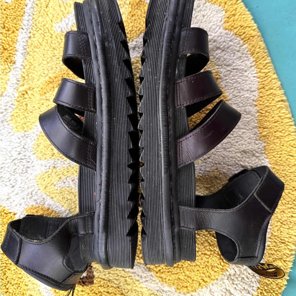 Doc Martens' Black Platform Sandals with Chunky Sole and Straps